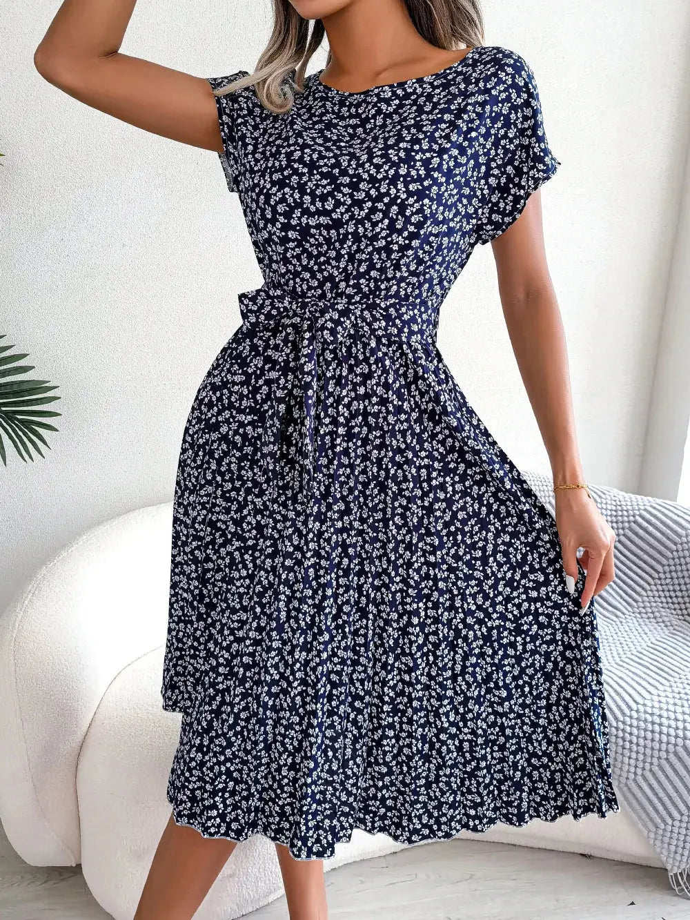 Vestido Longo Plissado Floral Florisa