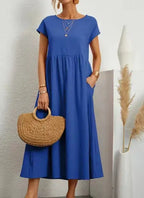 Vestido Longo de Linho com Bolsos Celestine