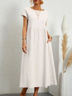 Vestido Longo de Linho com Bolsos Celestine
