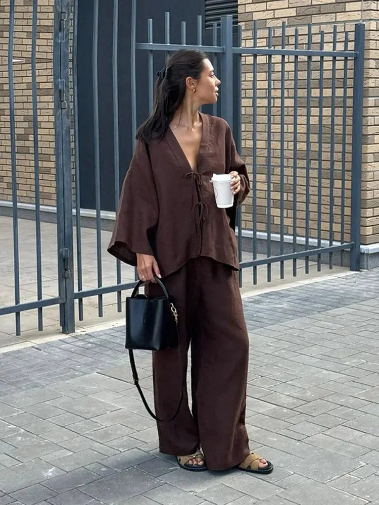 Conjunto Camisa e Calça Pantalona Mirela