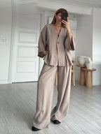 Conjunto Camisa e Calça Pantalona Mirela