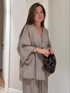 Conjunto Camisa e Calça Pantalona Mirela
