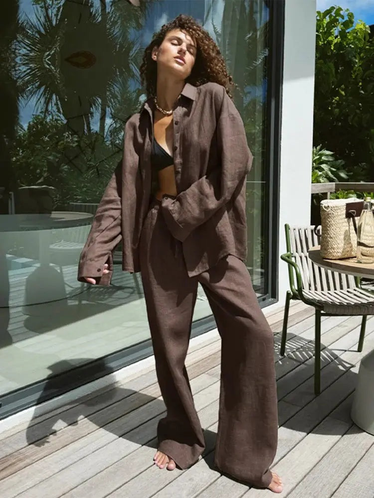 Conjunto Camisa e Calça Pantalona Mirela
