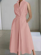 Vestido Longo com Gola Polo Althea
