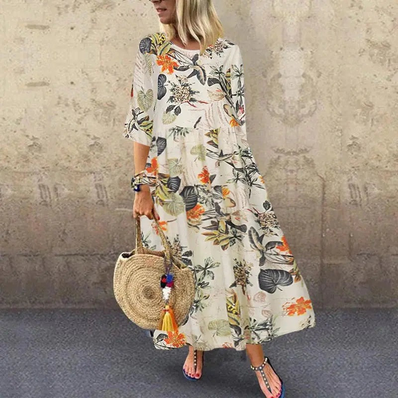 Vestido Longo Floral Boho Liriane