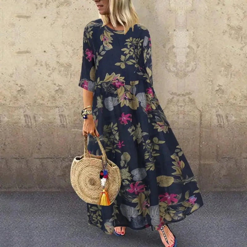 Vestido Longo Floral Boho Liriane