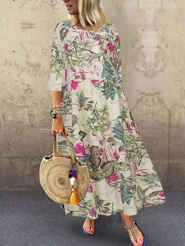 Vestido Longo Floral Boho Liriane