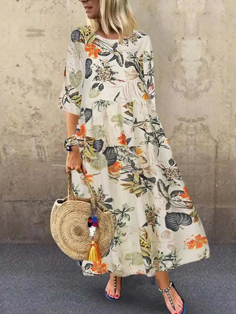 Vestido Longo Floral Boho Liriane