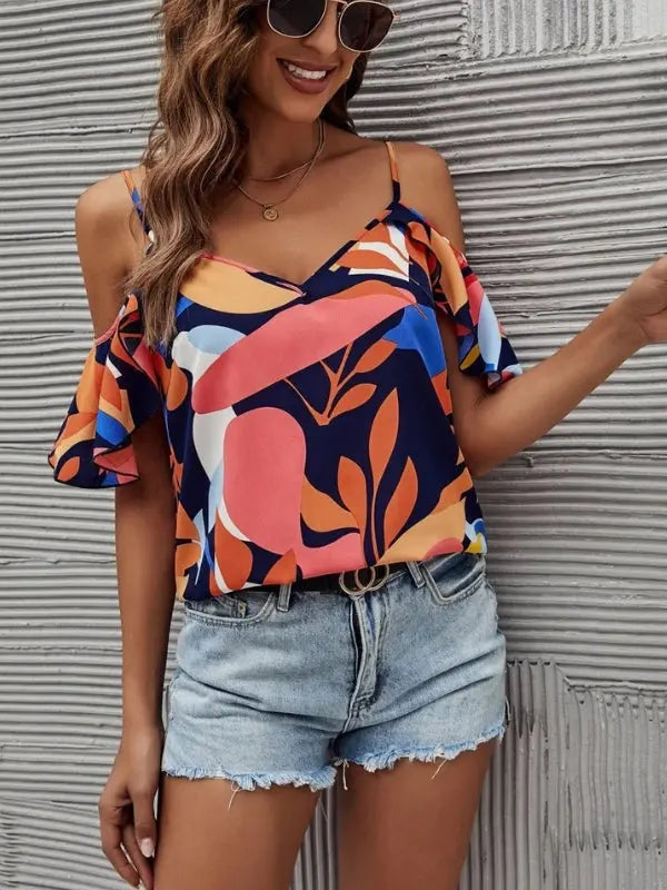 Blusa Feminina Plants com Recorte nos Ombros e Alcinhas Reguláveis  HumArraso
