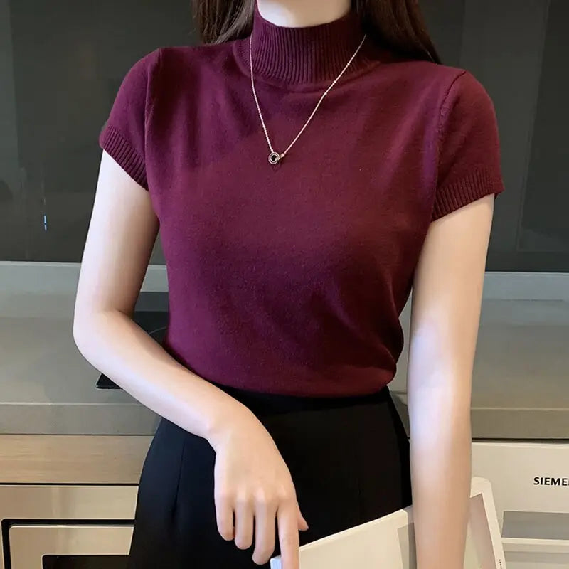 Blusa Manga Curta Gola Alta Roberta  HumArraso