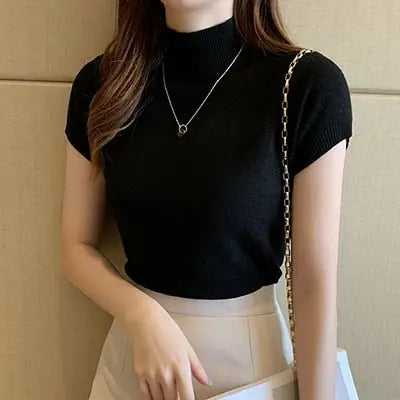 Blusa Manga Curta Gola Alta Roberta PretoTamanhoÚnico HumArraso