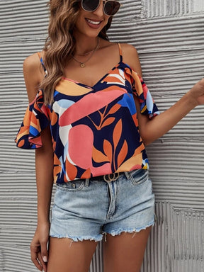 Blusa Feminina Plants com Recorte nos Ombros e Alcinhas Reguláveis  HumArraso
