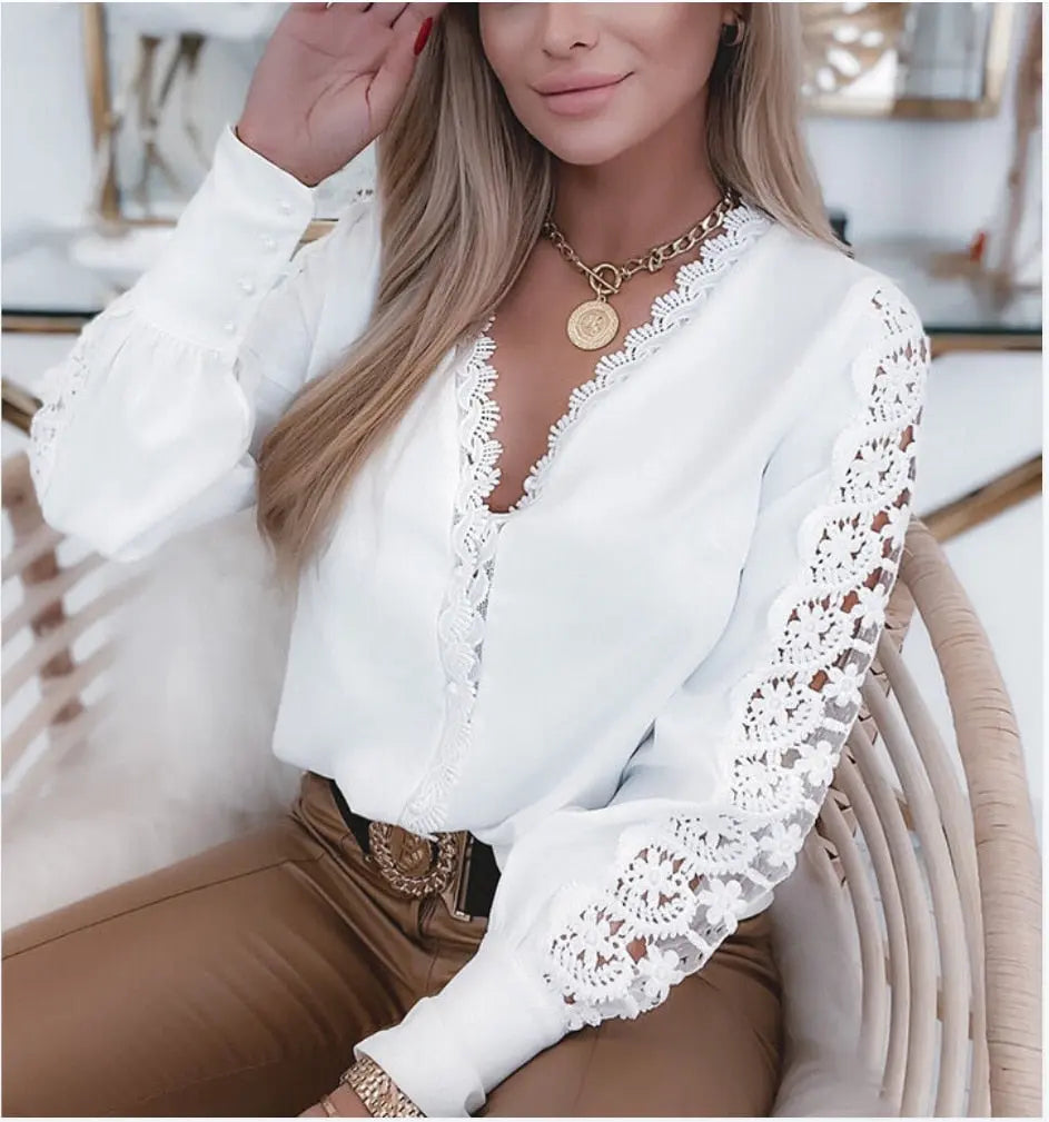Camisa de Renda Manga Longa Alice  HumArraso