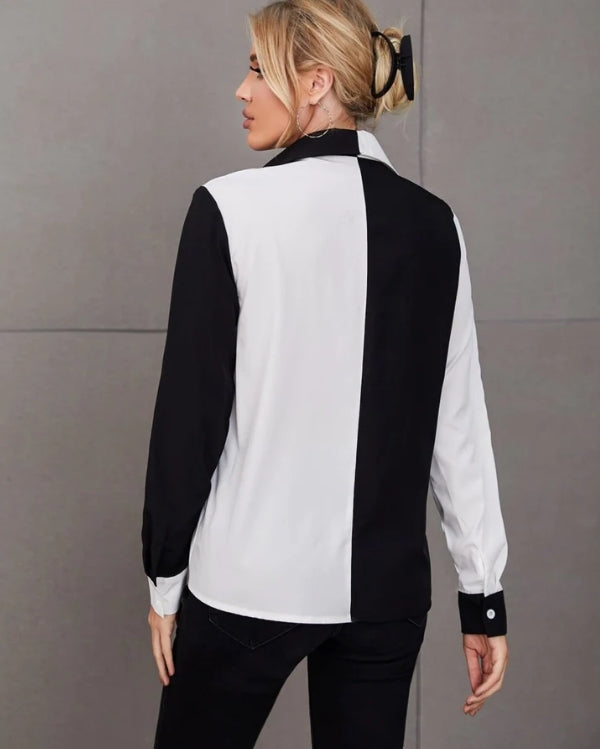 Camisa Feminina Black and White Bicolor  HumArraso