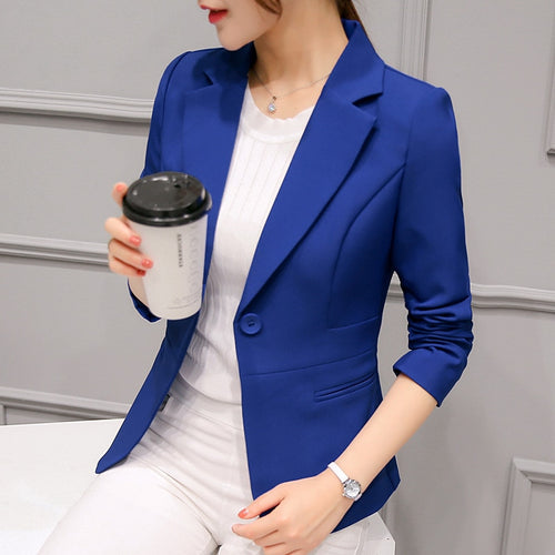 Blazer Feminino Alfaiataria Manga Longa Azul4G HumArraso